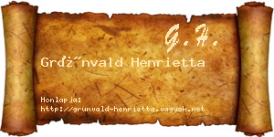 Grünvald Henrietta névjegykártya